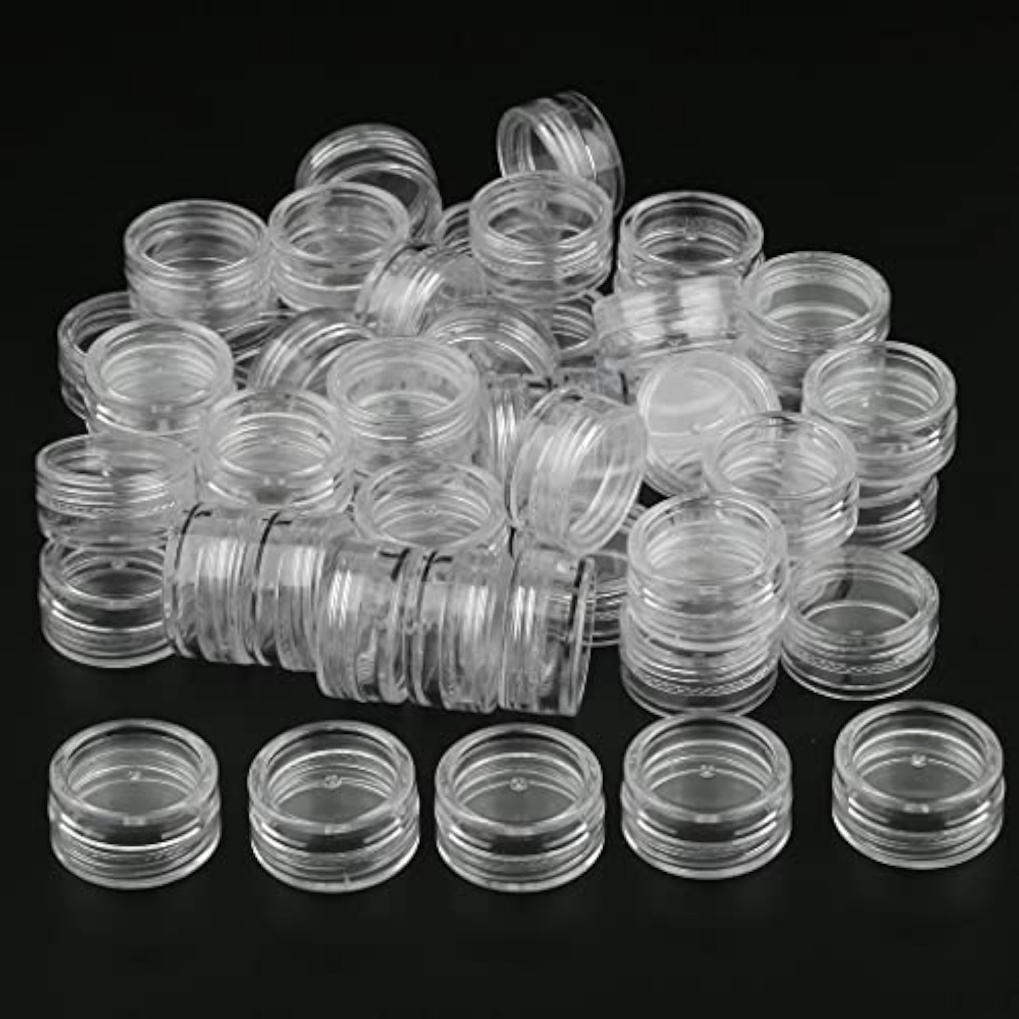 50 Pieces PVC Cosmetic Pot Jars, 2g
